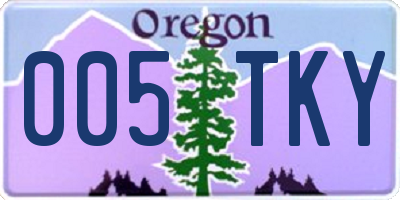 OR license plate 005TKY