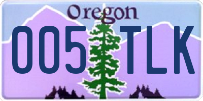 OR license plate 005TLK