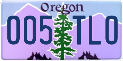 OR license plate 005TLO