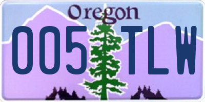 OR license plate 005TLW
