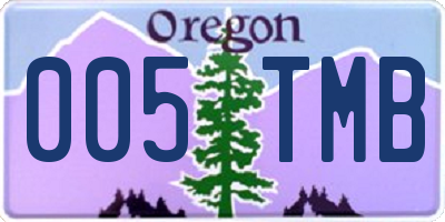 OR license plate 005TMB