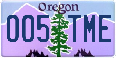 OR license plate 005TME