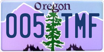 OR license plate 005TMF