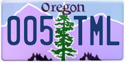 OR license plate 005TML