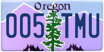 OR license plate 005TMU