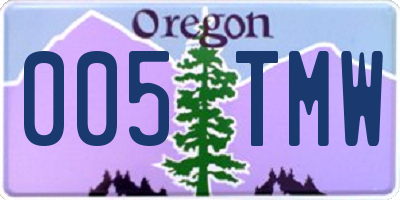 OR license plate 005TMW