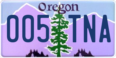 OR license plate 005TNA