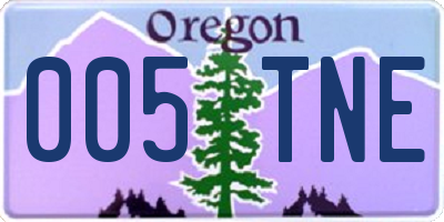 OR license plate 005TNE