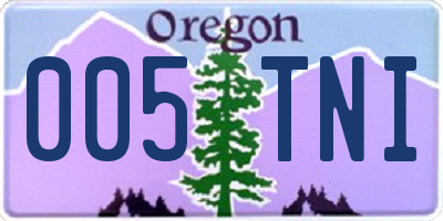 OR license plate 005TNI