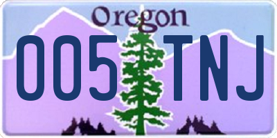 OR license plate 005TNJ