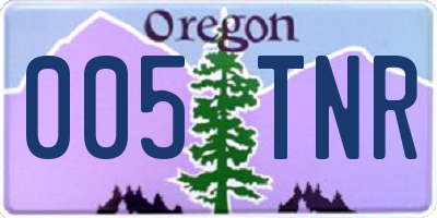 OR license plate 005TNR