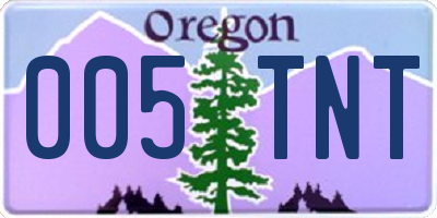 OR license plate 005TNT
