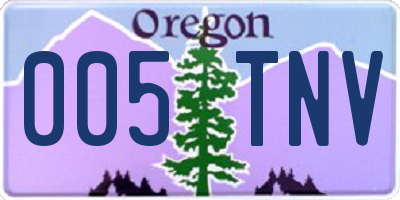 OR license plate 005TNV
