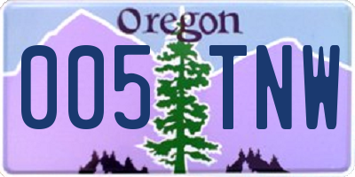 OR license plate 005TNW