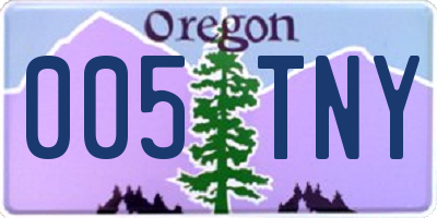 OR license plate 005TNY