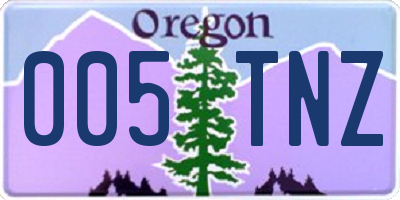 OR license plate 005TNZ