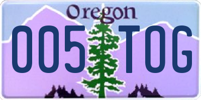 OR license plate 005TOG