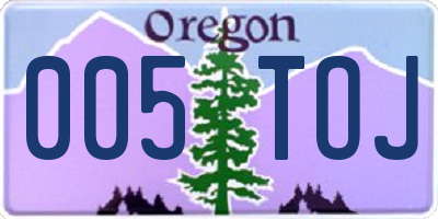 OR license plate 005TOJ
