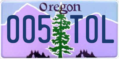 OR license plate 005TOL
