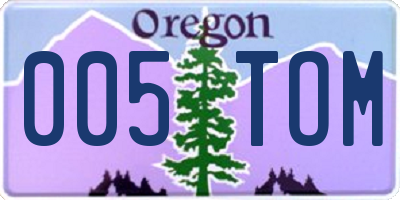 OR license plate 005TOM