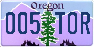 OR license plate 005TOR