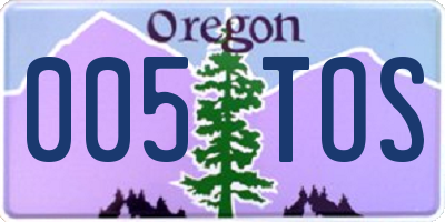 OR license plate 005TOS