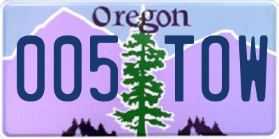 OR license plate 005TOW