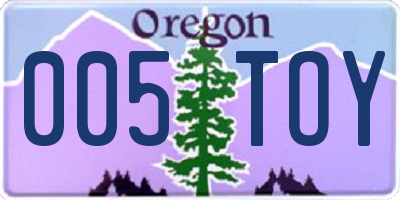 OR license plate 005TOY