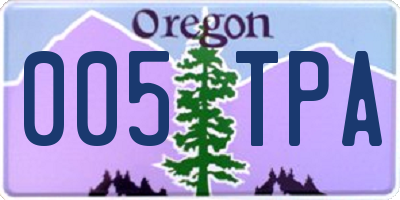 OR license plate 005TPA