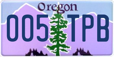 OR license plate 005TPB