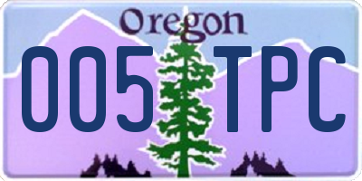 OR license plate 005TPC