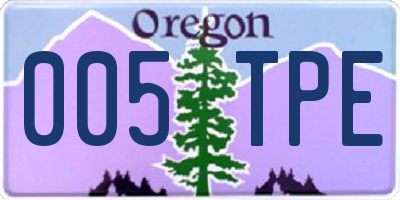 OR license plate 005TPE