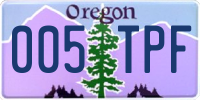 OR license plate 005TPF