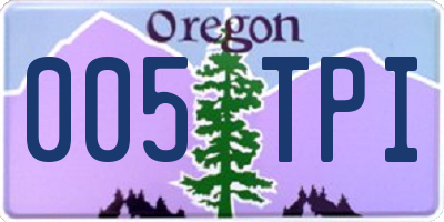 OR license plate 005TPI