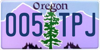 OR license plate 005TPJ