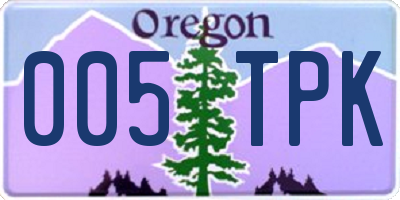 OR license plate 005TPK