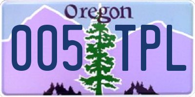 OR license plate 005TPL