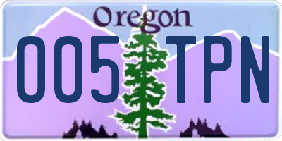 OR license plate 005TPN