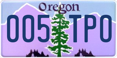 OR license plate 005TPO