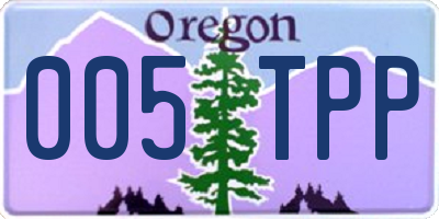 OR license plate 005TPP