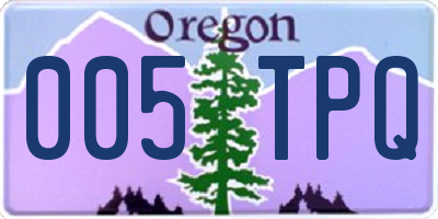 OR license plate 005TPQ