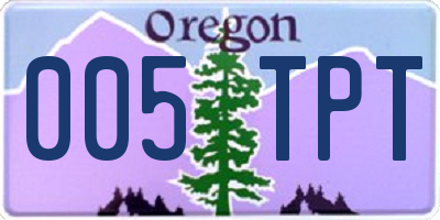 OR license plate 005TPT