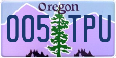 OR license plate 005TPU