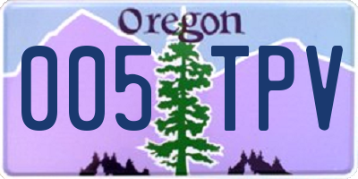 OR license plate 005TPV