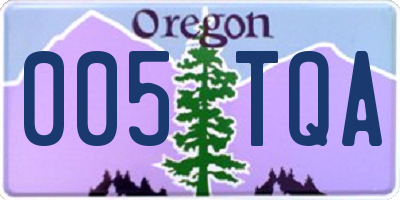 OR license plate 005TQA