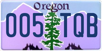 OR license plate 005TQB