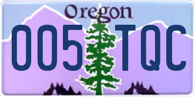 OR license plate 005TQC