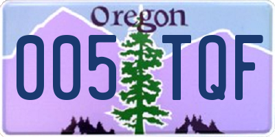 OR license plate 005TQF