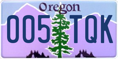 OR license plate 005TQK