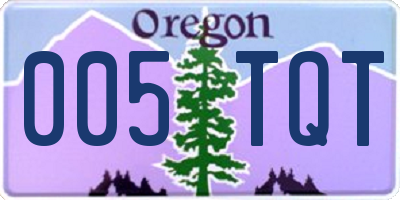 OR license plate 005TQT